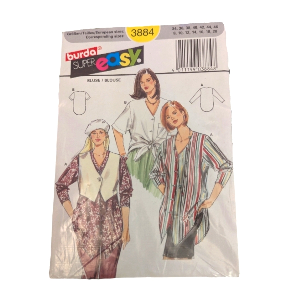 Burda Super Easy Blouse Pattern #3884